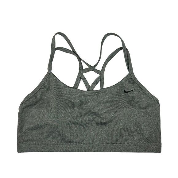 Nike Sports Bra Women's Size XL Gray Dri-Fit Strappy Low Impact Training Bra - Picture 1 of 9